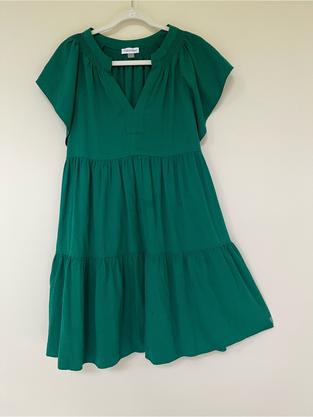 Calvin Klein ~ Feminine Tiered Dress in Emerald Green ~ Size 12